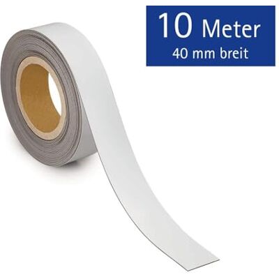 MAUL Kennzeichnungsband weiß Magnetisch beschriftbar 10 m x 4 cm flexible Ordnung auf Metallflächen, individuell zuschneidbar, haftstark im Alltag, beidseitig nutzbar, klare Markierung MAUL Kennzeichnungsband weiß Magnetisch beschriftbar 10 m x 4 cm flexible Ordnung auf Metallflächen, individuell zuschneidbar, haftstark im Alltag, beidseitig nutzbar, klare Markierung