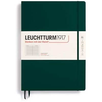 LEUCHTTURM1917 370265 Notizbuch Master Classic (A4+) Hardcover, 235 nummerierte Seiten, Forest Green, liniert LEUCHTTURM1917 370265 Notizbuch Master Classic (A4+) Hardcover, 235 nummerierte Seiten, Forest Green, liniert