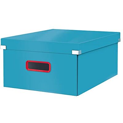 Leitz Click & Store Große Aufbewahrungsbox, Faltbare A3-Aktenbox mit Deckel, Stabiler Premium-Kartonbehälter für die Ablage von Unterlagen, Zuhause/Büro, Cosy Serie, Sanftes Blau, 53490061 Leitz Click & Store Große Aufbewahrungsbox, Faltbare A3-Aktenbox mit Deckel, Stabiler Premium-Kartonbehälter für die Ablage von Unterlagen, Zuhause/Büro, Cosy Serie, Sanftes Blau, 53490061