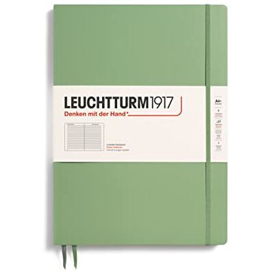 LEUCHTTURM1917 363918 Notizbuch Master Slim (A4+), Hardcover, 123 nummerierte Seiten, Salbei, Liniert LEUCHTTURM1917 363918 Notizbuch Master Slim (A4+), Hardcover, 123 nummerierte Seiten, Salbei, Liniert