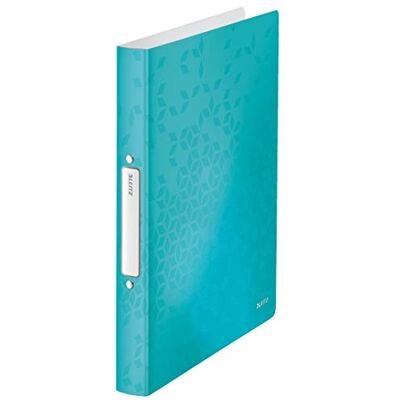 Leitz WOW Ringbuch A4, 10er Pack, für bis zu 190 Blatt, 25 mm Rückenbreite, 2 D-Ring Mechanik, Eisblau, Kunststoff, WOW, 42570051 Leitz WOW Ringbuch A4, 10er Pack, für bis zu 190 Blatt, 25 mm Rückenbreite, 2 D-Ring Mechanik, Eisblau, Kunststoff, WOW, 42570051