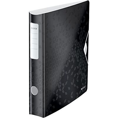 Leitz Qualitäts-Ordner 180° Active WOW, A4, Schmal, Abgerundeter Rücken, 6,5 cm breit, Gummibandverschluss, Leichtes Polyfoam, Plastik-Ordner, WOW Serie, Schwarz, 11070095 Leitz Qualitäts-Ordner 180° Active WOW, A4, Schmal, Abgerundeter Rücken, 6,5 cm breit, Gummibandverschluss, Leichtes Polyfoam, Plastik-Ordner, WOW Serie, Schwarz, 11070095
