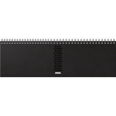 BRUNNEN Querterminbuch Modell 774 (2025) „Black Classic“, 2 Seiten = 1 Woche, 326 × 102 mm, 120 Seiten, Balacron-Einband bedruckt, schwarz BRUNNEN Querterminbuch Modell 774 (2025) „Black Classic“, 2 Seiten = 1 Woche, 326 × 102 mm, 120 Seiten, Balacron-Einband bedruckt, schwarz