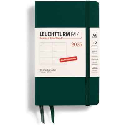 LEUCHTTURM1917 370554 Wochenkalender Pocket (A6) 2025, Forest Green, Deutsch LEUCHTTURM1917 370554 Wochenkalender Pocket (A6) 2025, Forest Green, Deutsch