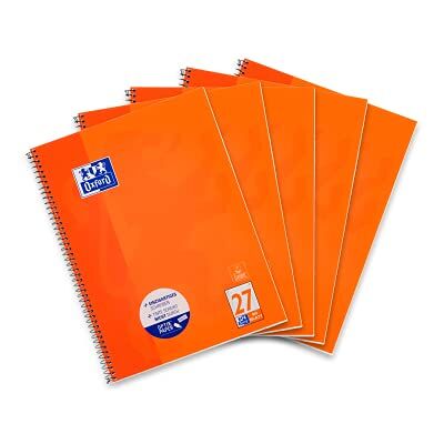 Oxford Collegeblock A4, liniert, 80 Blatt, gelocht, orange, 5 Stück Oxford Collegeblock A4, liniert, 80 Blatt, gelocht, orange, 5 Stück