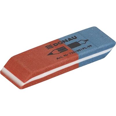 DONAU 7301001PL-99 Radiergummi / 40 Stück/Farbe: Blau/Rot/Radierer für Bleistifte und Kugelschreiber/aus Hochwertigem Kautschuk/Hergestellt Beideseitig Verwendbar/ 57 x 19 x 8 mm DONAU 7301001PL-99 Radiergummi / 40 Stück/Farbe: Blau/Rot/Radierer für Bleistifte und Kugelschreiber/aus Hochwertigem Kautschuk/Hergestellt Beideseitig Verwendbar/ 57 x 19 x 8 mm