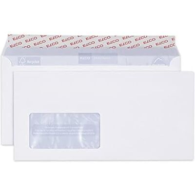 Elco 38779 Proclima Box mit Deckel und 500 Briefumschläge/Versandtasche, Haftklebeverschluss, 100g, weiss recycl, Fenster: ja C5/6 din lang (229x114mm) Elco 38779 Proclima Box mit Deckel und 500 Briefumschläge/Versandtasche, Haftklebeverschluss, 100g, weiss recycl, Fenster: ja C5/6 din lang (229x114mm)