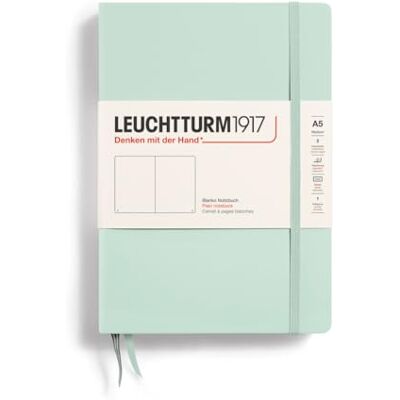 LEUCHTTURM1917 367258 Notizbuch Medium (A5), Hardcover, 251 nummerierte Seiten, Mint Green, blanko LEUCHTTURM1917 367258 Notizbuch Medium (A5), Hardcover, 251 nummerierte Seiten, Mint Green, blanko