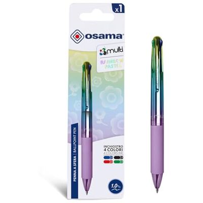 OSAMA 4 Multi Rainbow Pastel – Kugelschreiber Minen 1,0mm, Stifte Pen mit Schwarz, Blau, Rot und Grün, Schreibwaren Schule, Büro, Universität 1 Stück OSAMA 4 Multi Rainbow Pastel – Kugelschreiber Minen 1,0mm, Stifte Pen mit Schwarz, Blau, Rot und Grün, Schreibwaren Schule, Büro, Universität 1 Stück