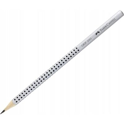 Faber-Castell 117011 Box mit 12 Bleistiften Grip 2001 H. Härte 4, ohne Gummi, grau, Antistress-Punkt Faber-Castell 117011 Box mit 12 Bleistiften Grip 2001 H. Härte 4, ohne Gummi, grau, Antistress-Punkt