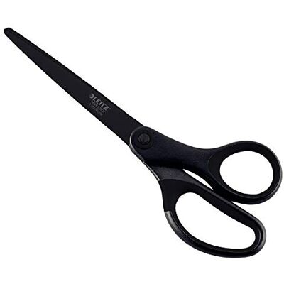 Leitz Schere Titan Anti-Haft, Hochwertige Haushaltsschere mit ergonomischem Griff, Klingen aus rostfreiem Stahl, Für zu Hause, Büro und Schule, Länge 18 cm, Schwarz, 54196095 Leitz Schere Titan Anti-Haft, Hochwertige Haushaltsschere mit ergonomischem Griff, Klingen aus rostfreiem Stahl, Für zu Hause, Büro und Schule, Länge 18 cm, Schwarz, 54196095