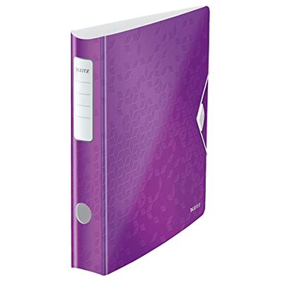 Leitz Qualitäts-Ordner 180° Active WOW, A4, Schmal, Abgerundeter Rücken, 6,5 cm breit, Gummibandverschluss, Leichtes Polyfoam, Plastik-Ordner, WOW Serie, Violett, 11070062 Leitz Qualitäts-Ordner 180° Active WOW, A4, Schmal, Abgerundeter Rücken, 6,5 cm breit, Gummibandverschluss, Leichtes Polyfoam, Plastik-Ordner, WOW Serie, Violett, 11070062