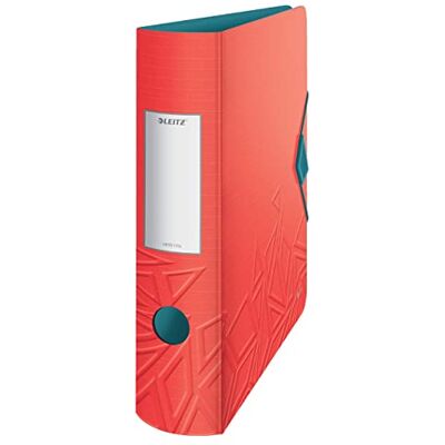 Leitz Qualitäts-Ordner 180° Active, A4, Breit, Abgerundeter Rücken, 8,2 cm breit, Gummibandverschluss, Leichtes Polyfoam, Plastik-Ordner, Urban Chic Serie, Rot, 11160020 Leitz Qualitäts-Ordner 180° Active, A4, Breit, Abgerundeter Rücken, 8,2 cm breit, Gummibandverschluss, Leichtes Polyfoam, Plastik-Ordner, Urban Chic Serie, Rot, 11160020