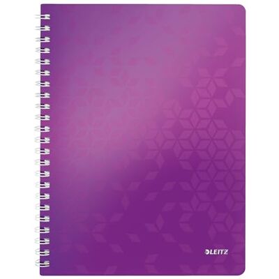 Leitz WOW Collegeblock A4 liniert, 160 Seiten, 80 Blatt FSC-zertifiziertes Papier 80 g/m², Doppelspiralbindung, PP-Einband, Notizbuch mit Sichthülle und Lineal, Für Büro oder Schule, Violett, 46370062 Leitz WOW Collegeblock A4 liniert, 160 Seiten, 80 Blatt FSC-zertifiziertes Papier 80 g/m², Doppelspiralbindung, PP-Einband, Notizbuch mit Sichthülle und Lineal, Für Büro oder Schule, Violett, 46370062