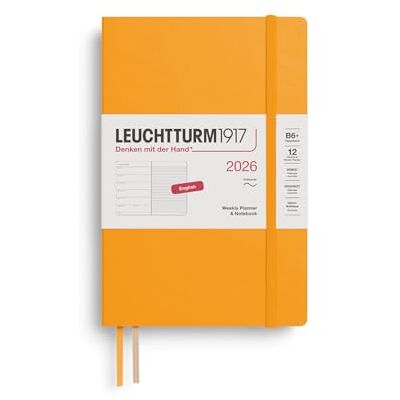LEUCHTTURM1917 372687 Wochenkalender & Notizbuch Paperback (B6+) 2026, Softcover, Rising Sun, Englisch LEUCHTTURM1917 372687 Wochenkalender & Notizbuch Paperback (B6+) 2026, Softcover, Rising Sun, Englisch