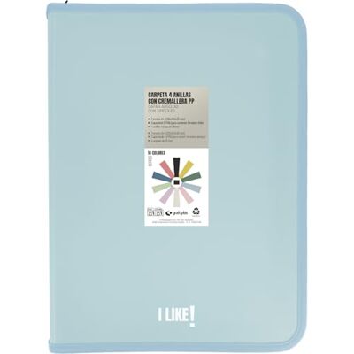 Grafoplás Grafoplas Ringordner A4 mit Reißverschlüssen A4+, hellblau, 4 Ringe 25 mm, inklusive Kunststoff-Kompressor, Kollektion Papeleria Like, Material Polypropylen, perfektes Schulmaterial Grafoplás Grafoplas Ringordner A4 mit Reißverschlüssen A4+, hellblau, 4 Ringe 25 mm, inklusive Kunststoff-Kompressor, Kollektion Papeleria Like, Material Polypropylen, perfektes Schulmaterial