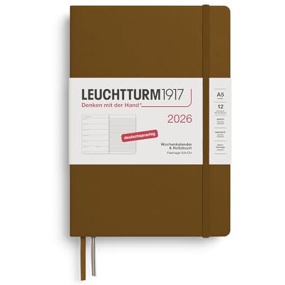LEUCHTTURM1917 372481 Wochenkalender & Notizbuch Medium (A5) 2026, 12 Monate, Spice Brown, Deutsch LEUCHTTURM1917 372481 Wochenkalender & Notizbuch Medium (A5) 2026, 12 Monate, Spice Brown, Deutsch
