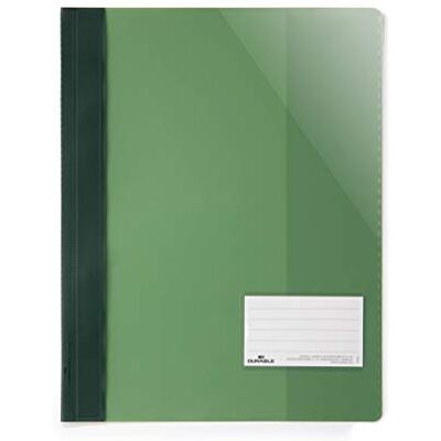 Durable Sichthefter für Din A4, Überbreite, grün, 25er Packung, 269005 Schnellhefter mit Klarsichtdeckel, Innentasche für ungelochte Blätter, Fenster für Visitenkarten Durable Sichthefter für Din A4, Überbreite, grün, 25er Packung, 269005 Schnellhefter mit Klarsichtdeckel, Innentasche für ungelochte Blätter, Fenster für Visitenkarten