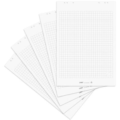 Limit Flipchart Papier, kariert, 20 Blatt je Block, 70 g/m², 5 Stück Limit Flipchart Papier, kariert, 20 Blatt je Block, 70 g/m², 5 Stück