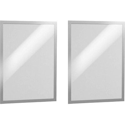 Durable Info-Rahmen Duraframe A3, selbstklebend, 2 Stück, silber, 487323 Informationsrahmen, Dokumentenhalter mit Magnetverschluss, doppelseitige Lesbarkeit, Hoch- und Querformat, Made in Poland Durable Info-Rahmen Duraframe A3, selbstklebend, 2 Stück, silber, 487323 Informationsrahmen, Dokumentenhalter mit Magnetverschluss, doppelseitige Lesbarkeit, Hoch- und Querformat, Made in Poland