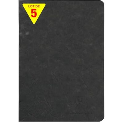 Clairefontaine 733101Cpack Packung 5 Heft Notizbuch geheftet, Age Bag, DIN A5 14,8x21 cm, 48 Blatt, blanko, 90g, Schwarz, 1 Pack Clairefontaine 733101Cpack Packung 5 Heft Notizbuch geheftet, Age Bag, DIN A5 14,8x21 cm, 48 Blatt, blanko, 90g, Schwarz, 1 Pack