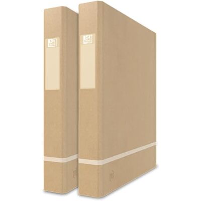 Oxford Ringbuch A4, 35 mm breit, 2 Ringe Ringe-Ø25mm, gut für die Umwelt, beige, 2 Stück Oxford Ringbuch A4, 35 mm breit, 2 Ringe Ringe-Ø25mm, gut für die Umwelt, beige, 2 Stück