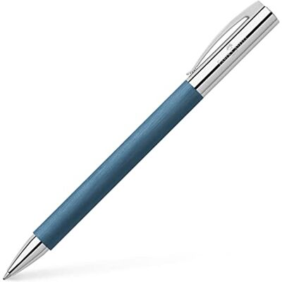 Faber-Castell Kugelschreiber Ambition Edelharz Blau, Mine B Gebürsteter Edelharzschaft mit dokumentenechter, schwarzer Großraummine Faber-Castell Kugelschreiber Ambition Edelharz Blau, Mine B Gebürsteter Edelharzschaft mit dokumentenechter, schwarzer Großraummine