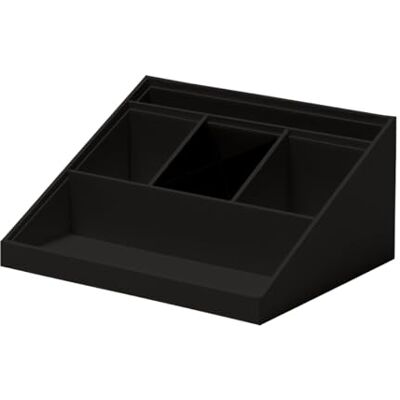 Rössler SOHO Schreibtisch Organizer Multifunktionales Schreibtisch Zubehör mit 6 Fächern Ideal als Büro Organizer, Stiftehalter oder Ordnungssystem Platzsparend & handverleimt Farbe: Schwarz Rössler SOHO Schreibtisch Organizer Multifunktionales Schreibtisch Zubehör mit 6 Fächern Ideal als Büro Organizer, Stiftehalter oder Ordnungssystem Platzsparend & handverleimt Farbe: Schwarz