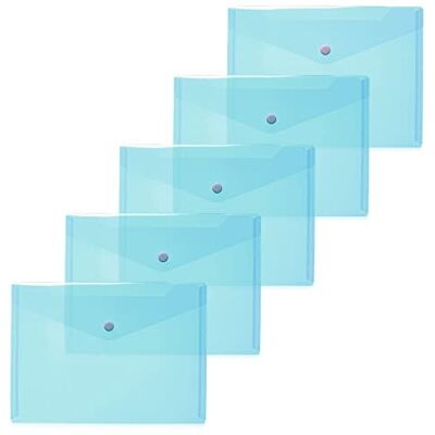 Herma 20059 Dokumententaschen A5 transparent hellblau, 5 Stück, kleine Sichttaschen Umschläge mit Druckknopf, Briefumschläge aus Plastik für Schule, Uni, Büro, Reise Herma 20059 Dokumententaschen A5 transparent hellblau, 5 Stück, kleine Sichttaschen Umschläge mit Druckknopf, Briefumschläge aus Plastik für Schule, Uni, Büro, Reise