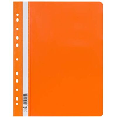 Elba Schnellhefter A4, aus Kunststoff, 11-fach gelocht, orange, 25 Stück Elba Schnellhefter A4, aus Kunststoff, 11-fach gelocht, orange, 25 Stück
