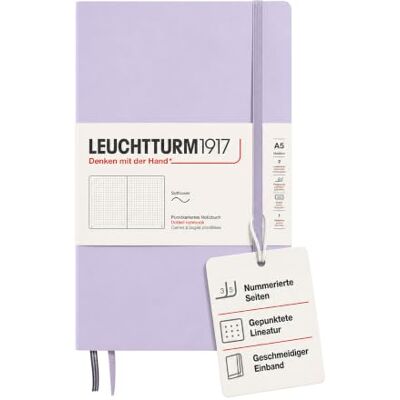 LEUCHTTURM1917 365497 Notizbuch Medium (A5), Softcover, 123 nummerierte Seiten, Lilac, dotted LEUCHTTURM1917 365497 Notizbuch Medium (A5), Softcover, 123 nummerierte Seiten, Lilac, dotted