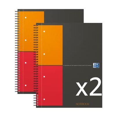 Oxford Set mit 2 internationalen Notizbüchern, A4 + kleine Karos, 5 mm, 160 Seiten, Einband, graue Karte Oxford Set mit 2 internationalen Notizbüchern, A4 + kleine Karos, 5 mm, 160 Seiten, Einband, graue Karte