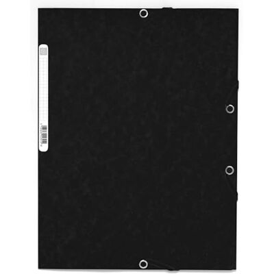 Exacompta 55301E 10er Pack Einschlagmappe. Aus extra starkem Colorspan-Karton DIN A4 mit 3 Klappen und Gummizügen schwarz Sammelmappe Dokumentenmappe ideal für Büro und Schule Exacompta 55301E 10er Pack Einschlagmappe. Aus extra starkem Colorspan-Karton DIN A4 mit 3 Klappen und Gummizügen schwarz Sammelmappe Dokumentenmappe ideal für Büro und Schule
