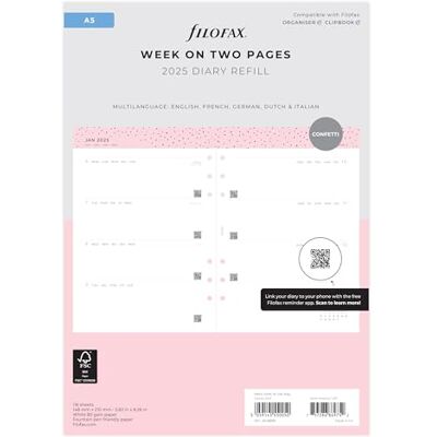 Filofax A5 Confetti WTV Illustrated Diary Refill Pack 2025 Filofax A5 Confetti WTV Illustrated Diary Refill Pack 2025