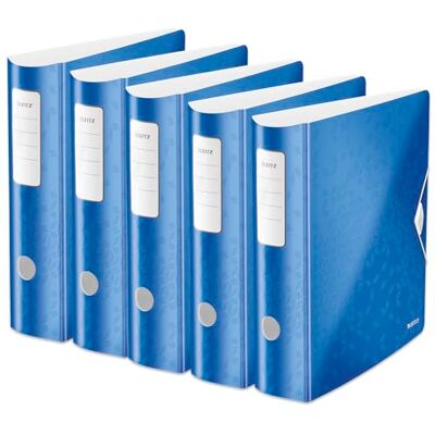 Leitz Qualitäts-Ordner 180° Active WOW, 5er Pack, A4, Breit, Abgerundeter Rücken, 8,2 cm breit, Gummibandverschluss, Leichtes Polyfoam, Plastik-Ordner, WOW Serie, Blau, 11060036 Leitz Qualitäts-Ordner 180° Active WOW, 5er Pack, A4, Breit, Abgerundeter Rücken, 8,2 cm breit, Gummibandverschluss, Leichtes Polyfoam, Plastik-Ordner, WOW Serie, Blau, 11060036
