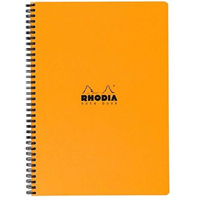 Rhodia 193108C Notizbuch (mit Spiralbindung, liniert mit Rand, 22,5 x 29,7 cm, 80 Blatt) 1 Stück orange Rhodia 193108C Notizbuch (mit Spiralbindung, liniert mit Rand, 22,5 x 29,7 cm, 80 Blatt) 1 Stück orange
