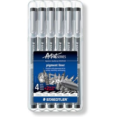Staedtler Pigment Liner 308 Fineliner – Schwarz, 6er Box Zum Zeichnen, Skizzieren & Schreiben, dokumentenecht – wasserfest – Art.-Nr. 308 SB6P Staedtler Pigment Liner 308 Fineliner – Schwarz, 6er Box Zum Zeichnen, Skizzieren & Schreiben, dokumentenecht – wasserfest – Art.-Nr. 308 SB6P