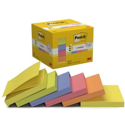 Post-it Z-Notes, 6 Blöcke (600 Blatt), 76 mm x 76 mm Selbstklebende Notizzettel für Spender; Einhand-Entnahme für Erinnerungen, Listen und Nachrichten; Sauber Entfernbar Post-it Z-Notes, 6 Blöcke (600 Blatt), 76 mm x 76 mm Selbstklebende Notizzettel für Spender; Einhand-Entnahme für Erinnerungen, Listen und Nachrichten; Sauber Entfernbar
