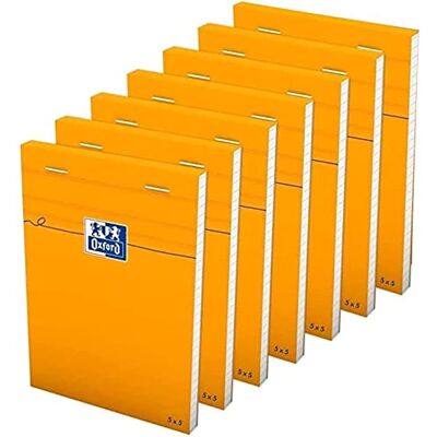 Oxford 10 Stück Notizblöcke, Orange, A6, kleine Karos, 5 mm, 80 Blatt, geheftet, Deckblatt beschichtet, Orange Oxford 10 Stück Notizblöcke, Orange, A6, kleine Karos, 5 mm, 80 Blatt, geheftet, Deckblatt beschichtet, Orange