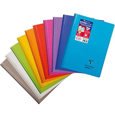 Clairefontaine 376801C Collegeblock Koverbook mit Spiralbindung (Liniert mit Rand, 80 Blatt, DIN A4+) 1 Stück farbig sortiert Clairefontaine 376801C Collegeblock Koverbook mit Spiralbindung (Liniert mit Rand, 80 Blatt, DIN A4+) 1 Stück farbig sortiert