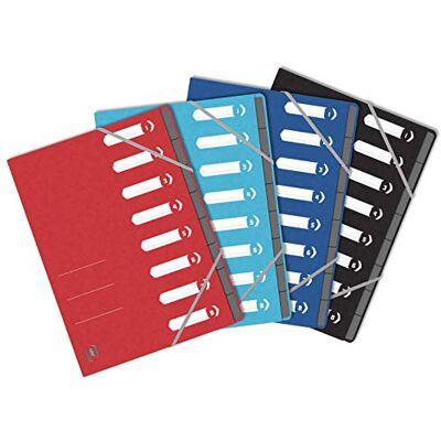 Oxford TopFile+ Ordnungsmappe mit 8 Fächern, Format A4, elastischer Verschluss, mehrschichtig, Heftklammer, zufällige Farbauswahl Oxford TopFile+ Ordnungsmappe mit 8 Fächern, Format A4, elastischer Verschluss, mehrschichtig, Heftklammer, zufällige Farbauswahl