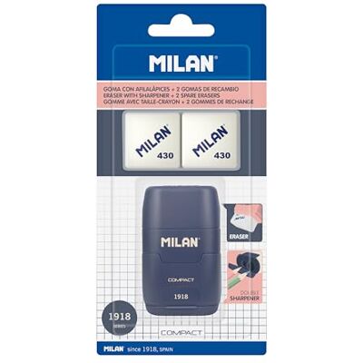 MILAN ® Blisterkarte Compact Serie 1918 blau + 2 Ersatzgummis MILAN ® Blisterkarte Compact Serie 1918 blau + 2 Ersatzgummis