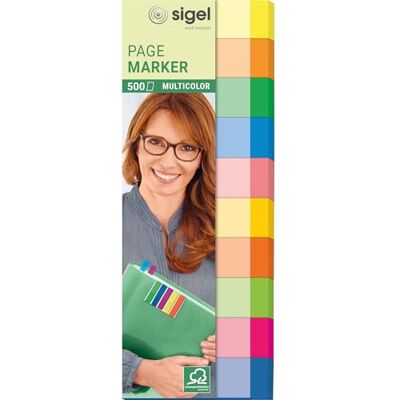 Sigel HN682 Haftmarker Multicolor, 500 Streifen, 10 Farben im Format 15 x 50 mm, aus Papier Sigel HN682 Haftmarker Multicolor, 500 Streifen, 10 Farben im Format 15 x 50 mm, aus Papier