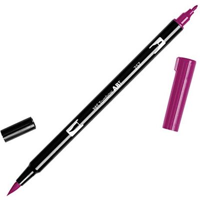 Tombow ABT-757 Fasermaler Dual Brush Pen mit zwei Spitzen, port red Tombow ABT-757 Fasermaler Dual Brush Pen mit zwei Spitzen, port red