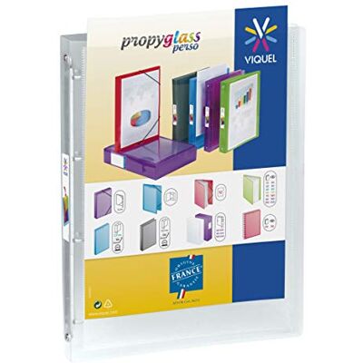 Viquel Flexibler Ordner A4, personalisierbar, Propyglass – 4 Ringe – Rücken 2,5 cm – farblos transluzent Viquel Flexibler Ordner A4, personalisierbar, Propyglass – 4 Ringe – Rücken 2,5 cm – farblos transluzent