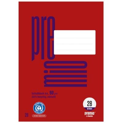 Staufen premio Schulblock 5 Hefte je 50 Blatt, DIN A4, Lineatur 28 (5 mm kariert), 4-fach Lochung, 90 g/m² Recyclingpapier Staufen premio Schulblock 5 Hefte je 50 Blatt, DIN A4, Lineatur 28 (5 mm kariert), 4-fach Lochung, 90 g/m² Recyclingpapier