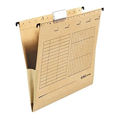 Herlitz Hängemappe A4, Beige, 25 Stück, Hängeregister Kraftkarton verpackt seitlich geschlossen, Leinenfrosch Herlitz Hängemappe A4, Beige, 25 Stück, Hängeregister Kraftkarton verpackt seitlich geschlossen, Leinenfrosch