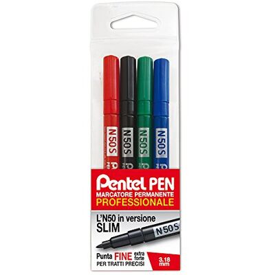 Pentel N50S Permanentmarker Slim sortiert Pentel N50S Permanentmarker Slim sortiert