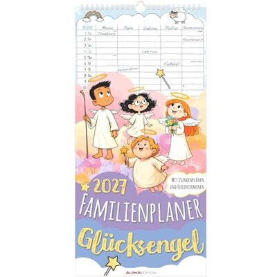 Alpha Familienplaner Glücksengel 2027: Wandkalender 22x45 cm mit 5 Spalten, Schutzengel-Sprüchen, Schulferien, Stundenplänen & Feiertagen, ideal für Familie, Schule & Freizeit Alpha Familienplaner Glücksengel 2027: Wandkalender 22x45 cm mit 5 Spalten, Schutzengel-Sprüchen, Schulferien, Stundenplänen & Feiertagen, ideal für Familie, Schule & Freizeit