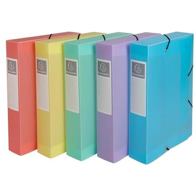 Exacompta 8x Archivboxen Chromaline Pastel A4 PP Rücken 6 cm Exacompta 8x Archivboxen Chromaline Pastel A4 PP Rücken 6 cm